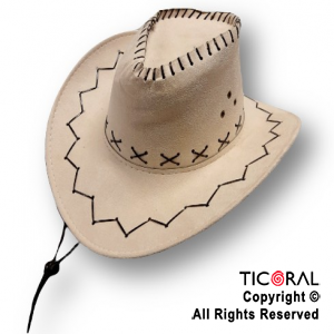 SOMBRERO COWBOY PREMIUM BEIGE X 1